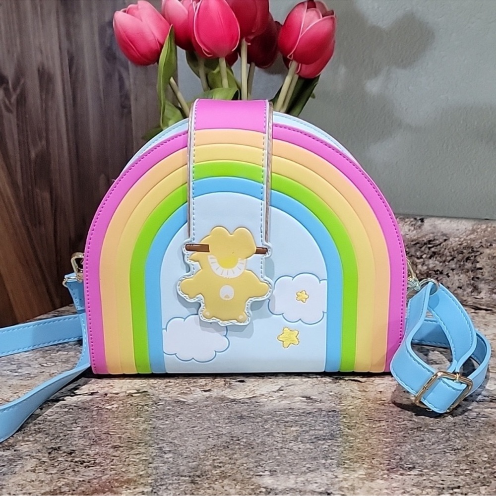 Loungefly Care Bears Blue and Green Backpack